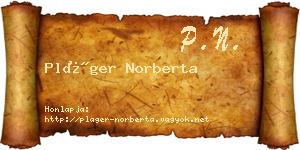 Pláger Norberta névjegykártya